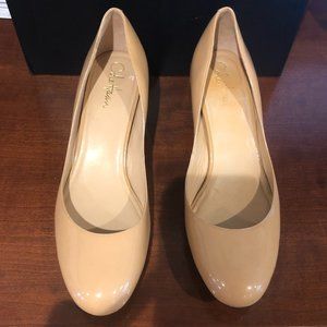 Cole Haan Women Air Talia Size 10B Wedge - Beige Patent Leather
